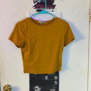 Mustard Yellow Gaze Cropped Stretchy Tshirt